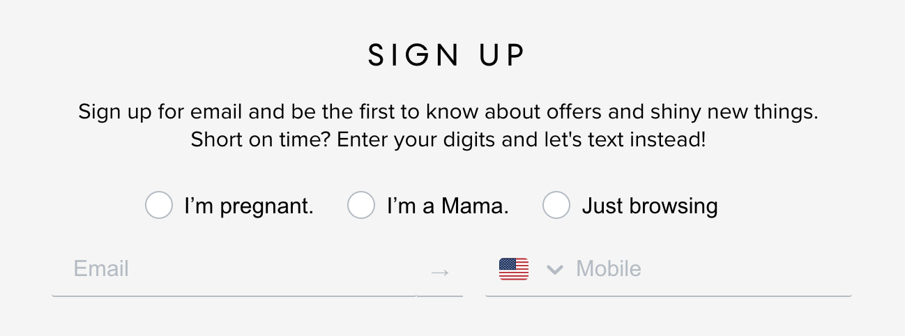 BLANQI的时事通讯允许订阅者自我细分,以获得更个性化的体验。