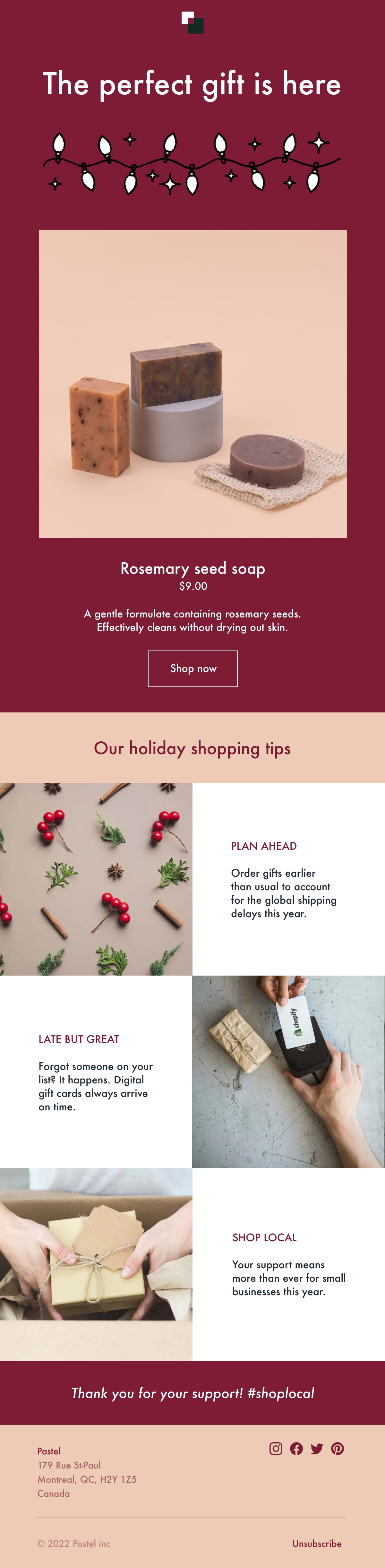 perfect gift for holiday messaging with promotions such as wrapping