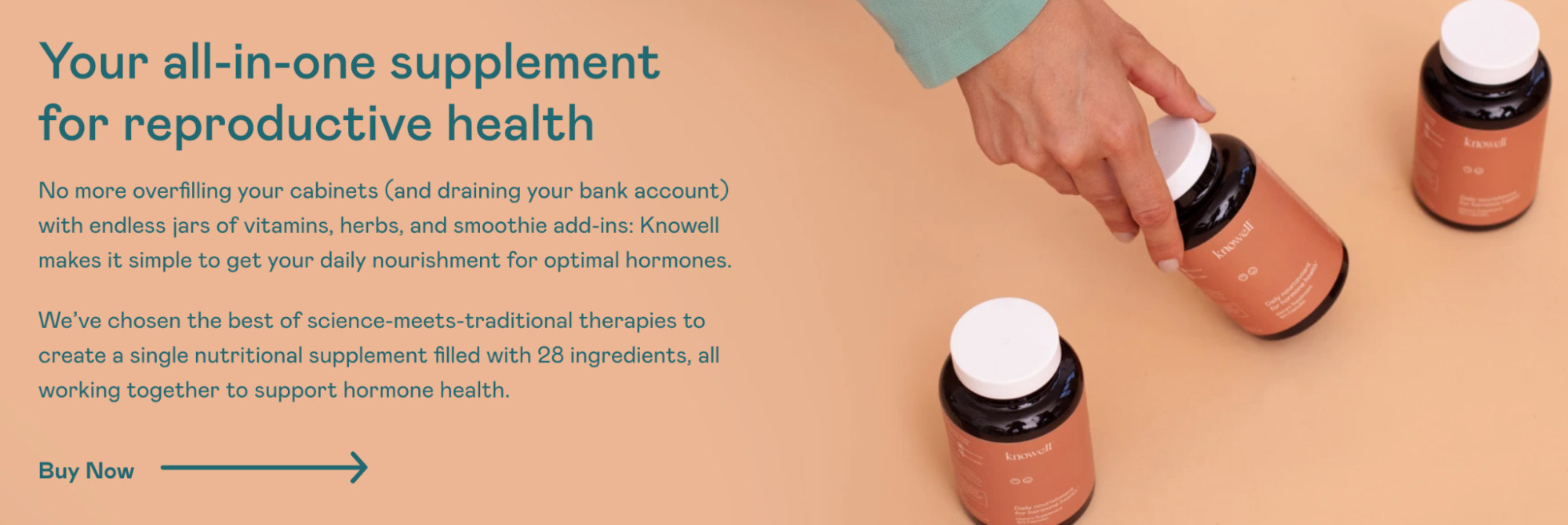 Knowell的网站使用方向箭头来吸引访问者的注意力。