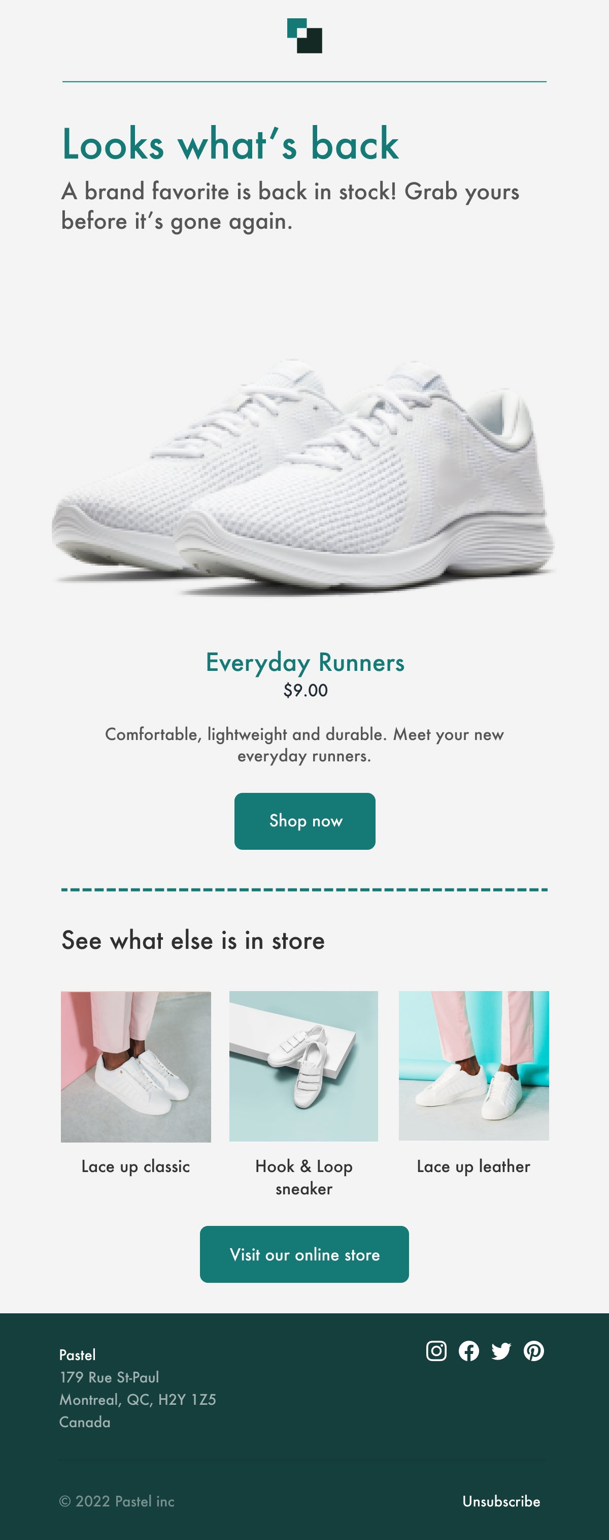 product restock email template