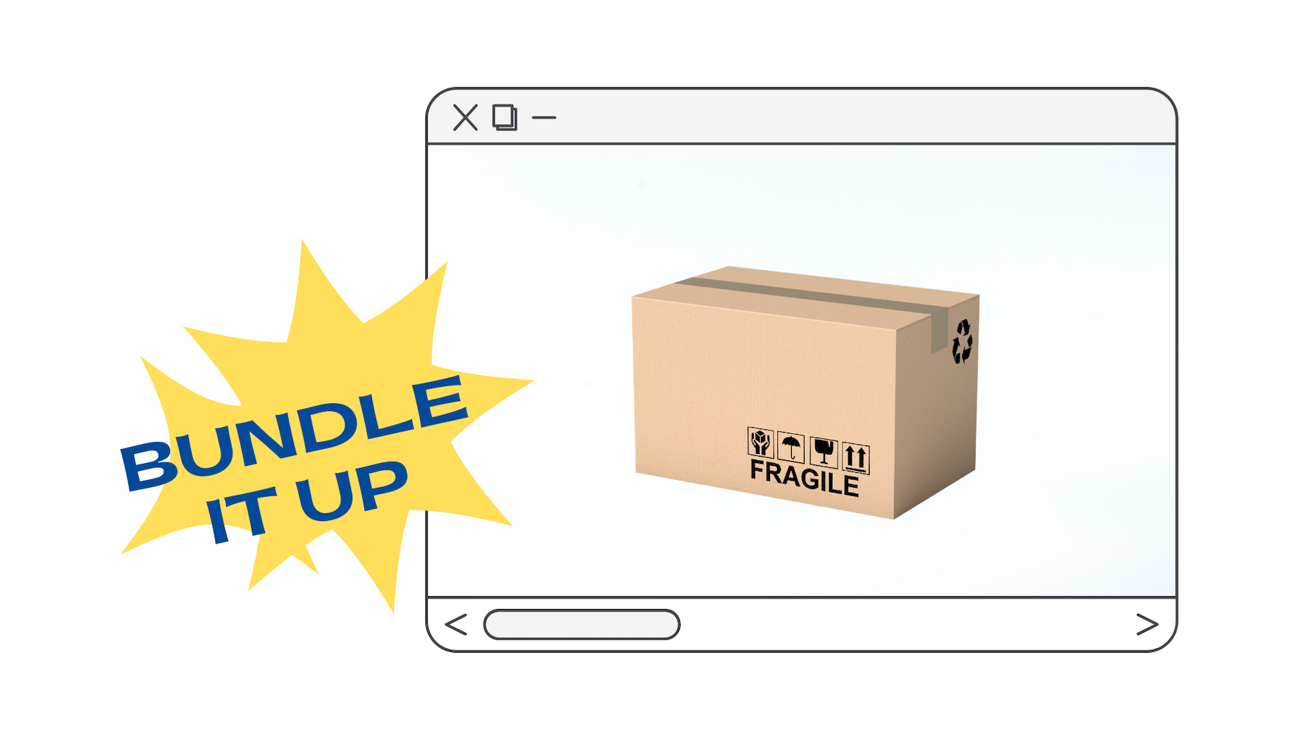 弹出购物框和“捆绑”文本