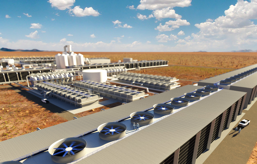 碳工程公司的直接空气捕获工厂渲染图