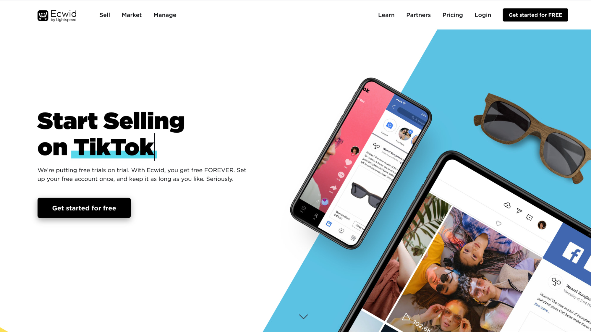Ecwid by Lightspeed home page.