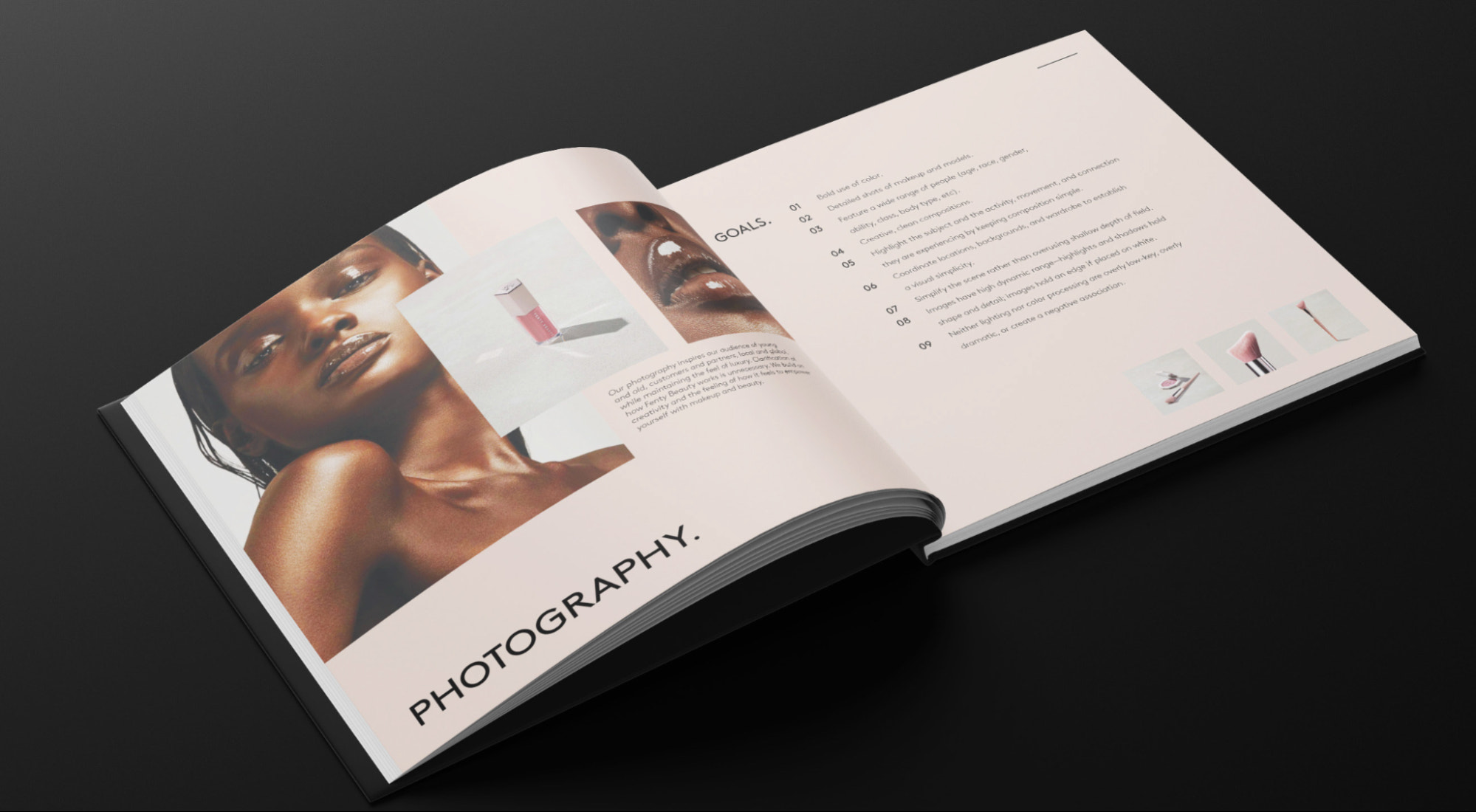 Screenshot of Fenty Beauty photography style guide