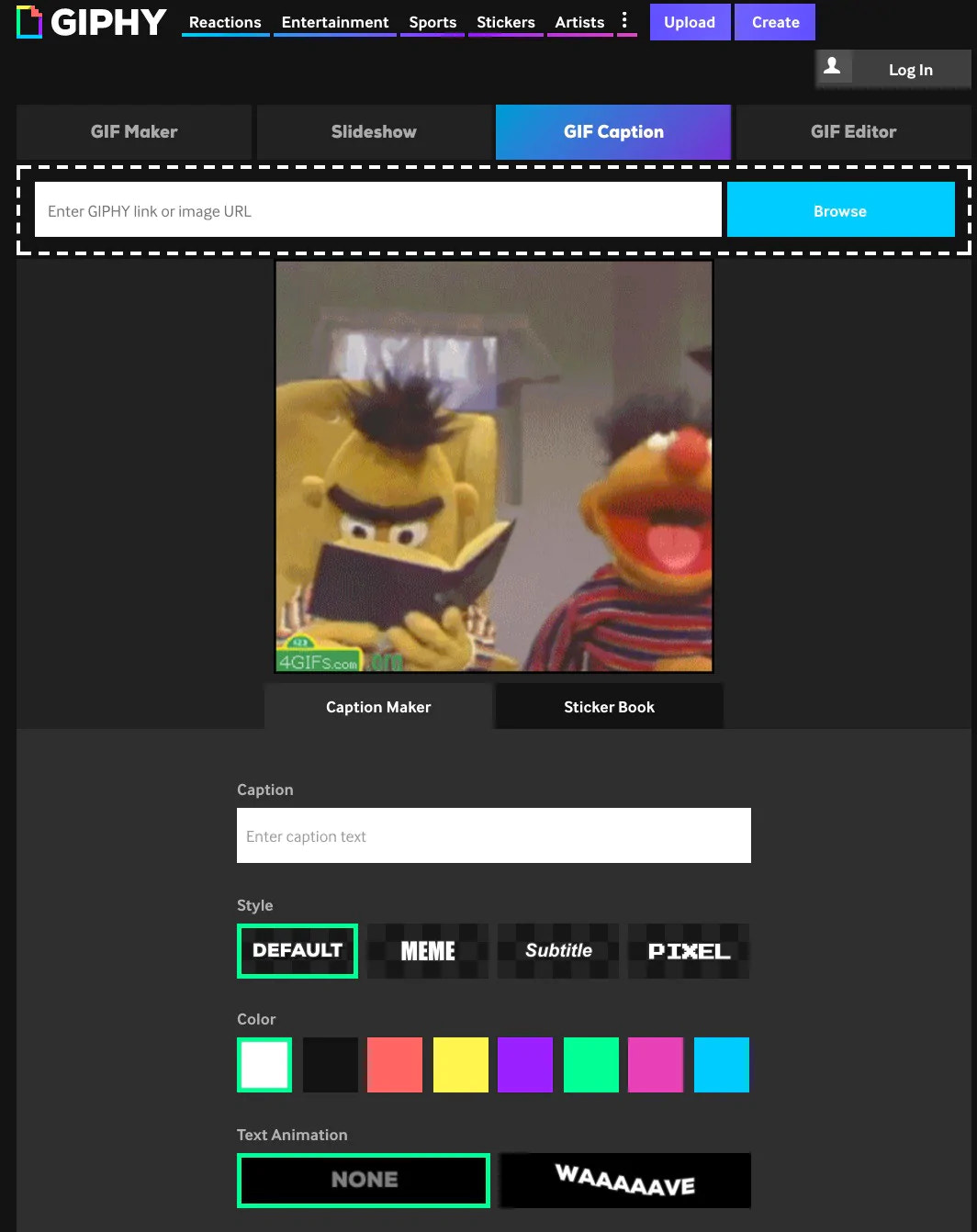 用两个芝麻街角色搭建GIPHY的截图