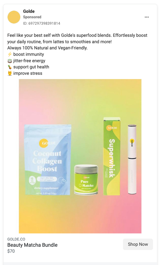 gold Facebook广告截图