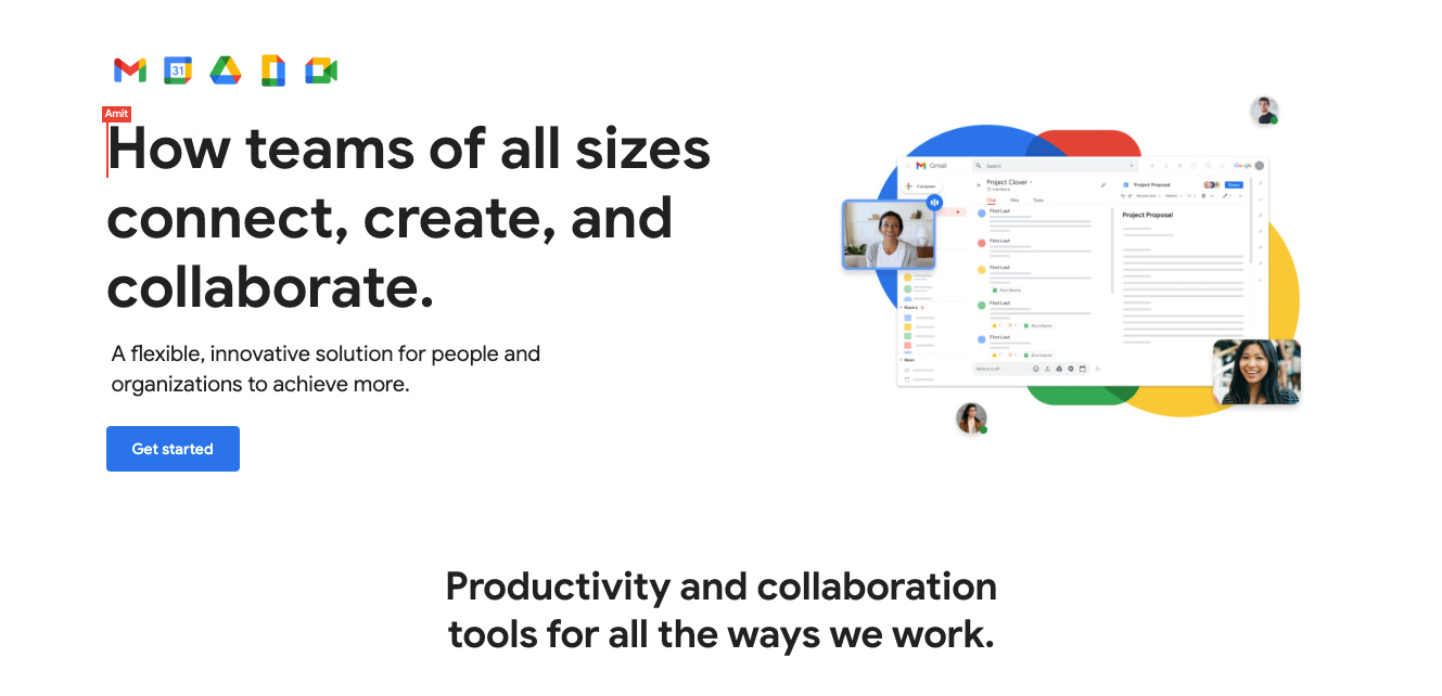 谷歌工作空间主页的截图