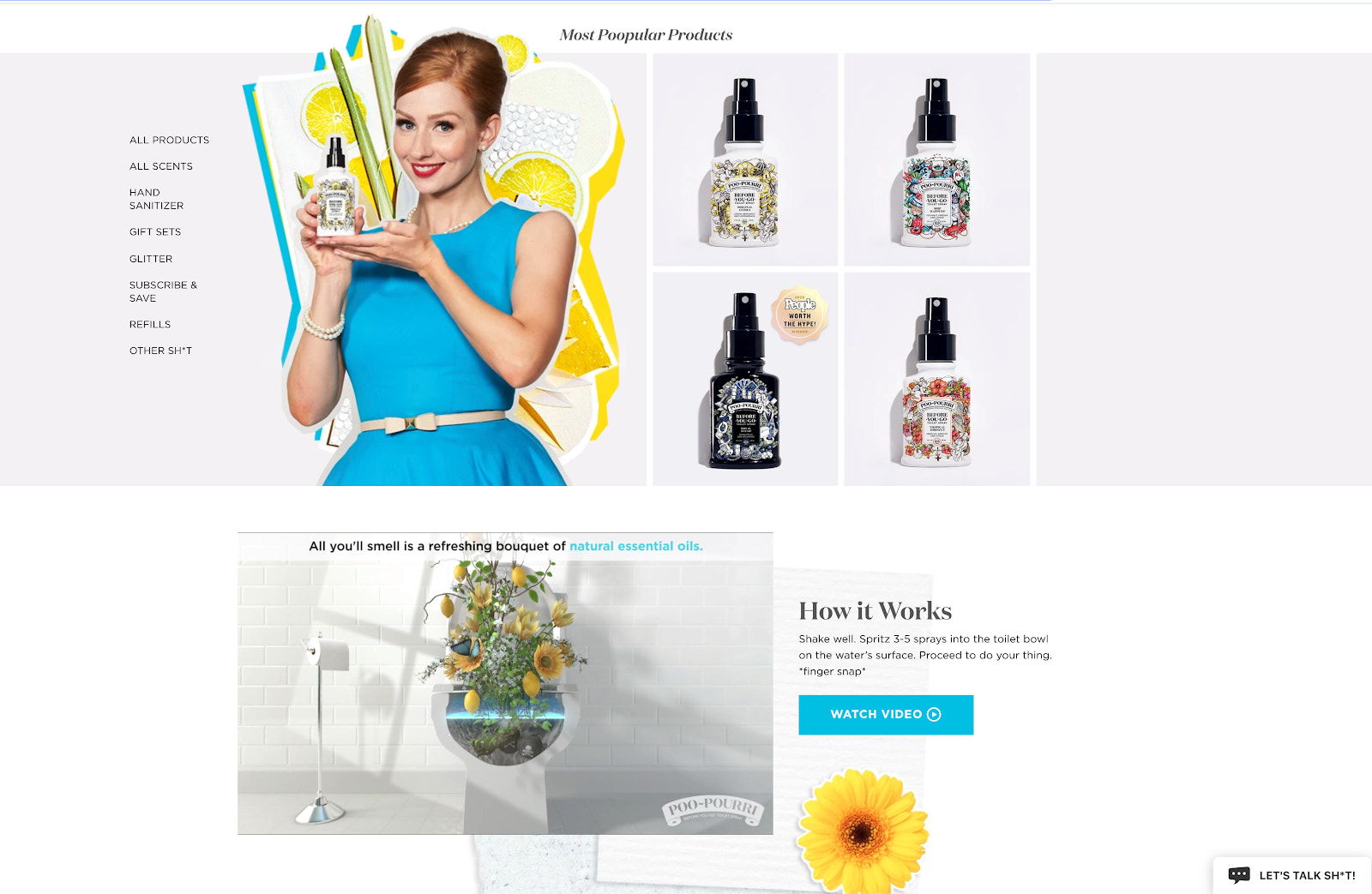 PooPurri产品页面与视频