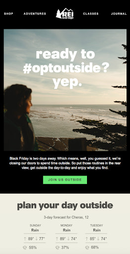 一名妇女望向大海的形象,上面是标语,下面是倡议的细节