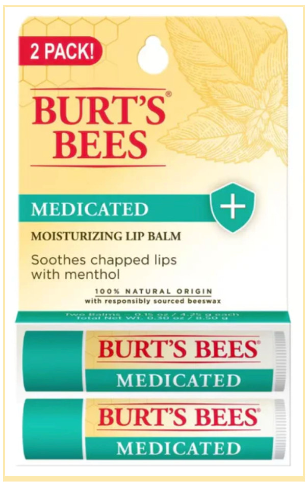Burt's Bees medicated lip balm two-pack