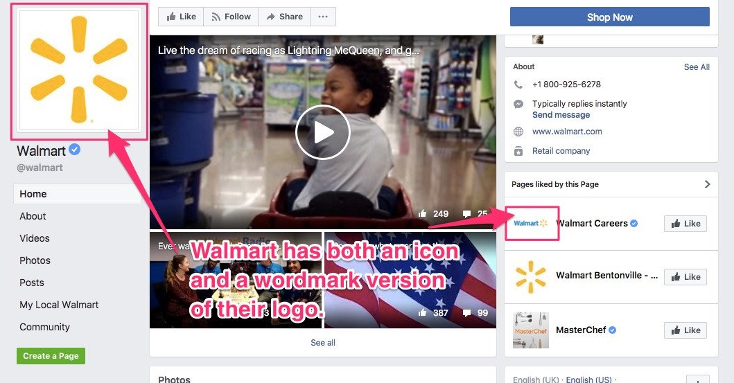 沃尔玛不同标志变化的例子