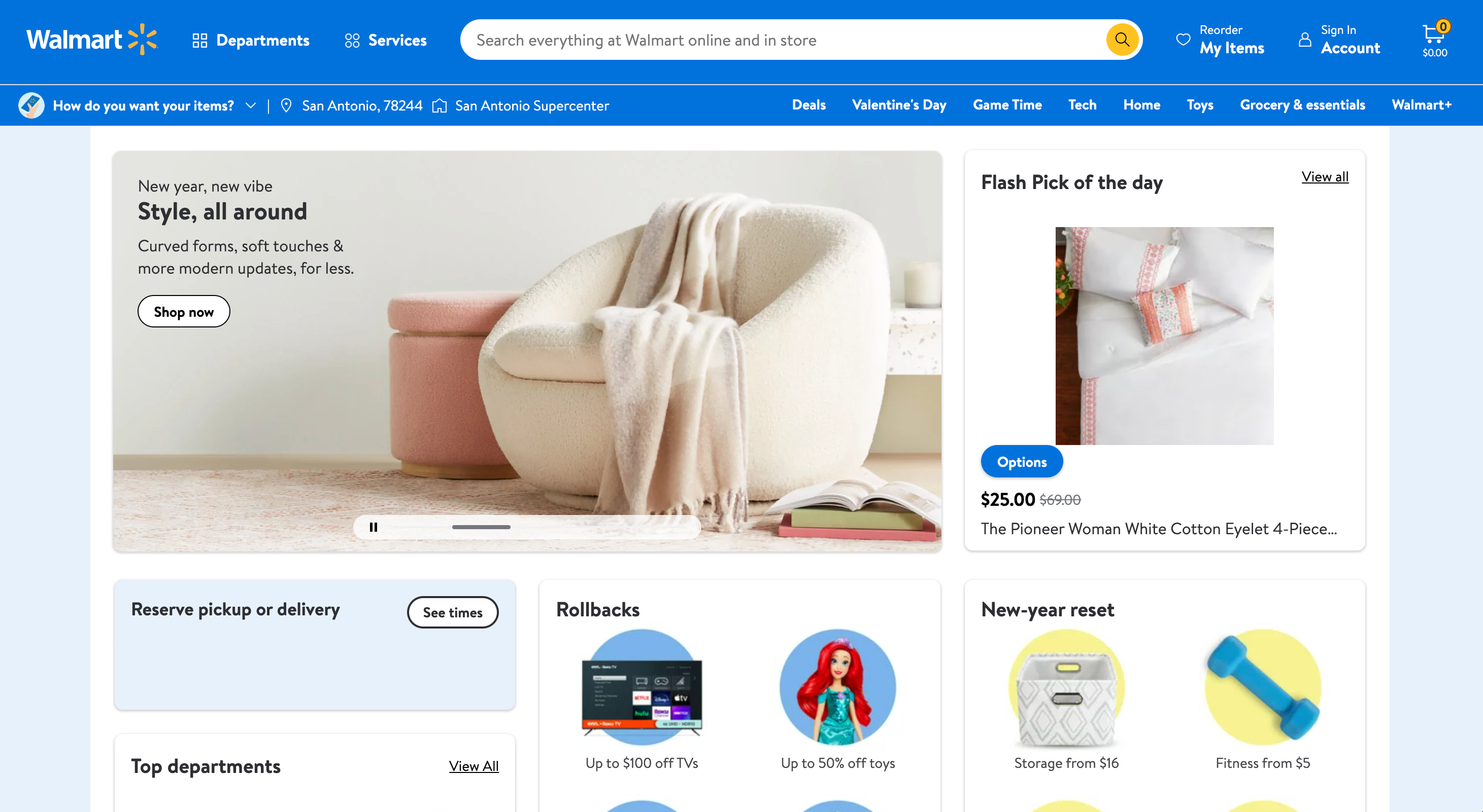 沃尔玛的主页。