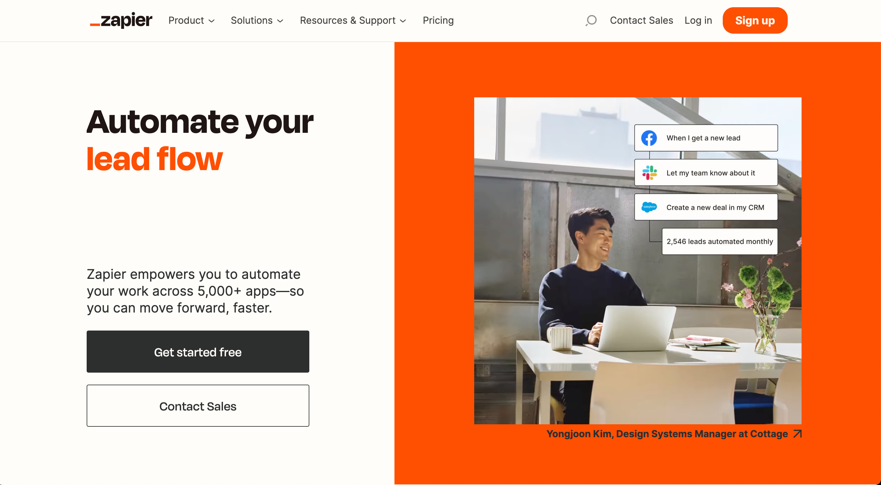 Zapier Homepage.