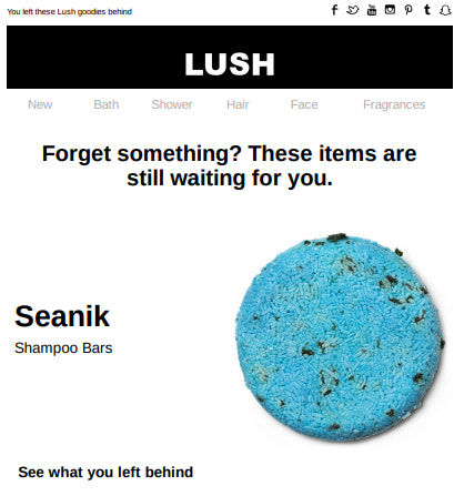 废弃购物车电子邮件示例