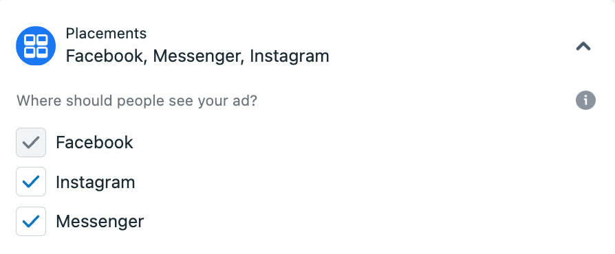 Facebook广告位置