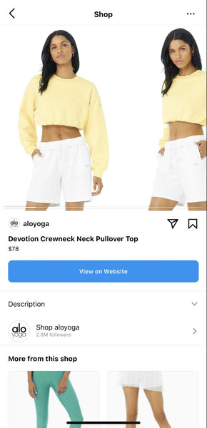 alo yoga instagram shop