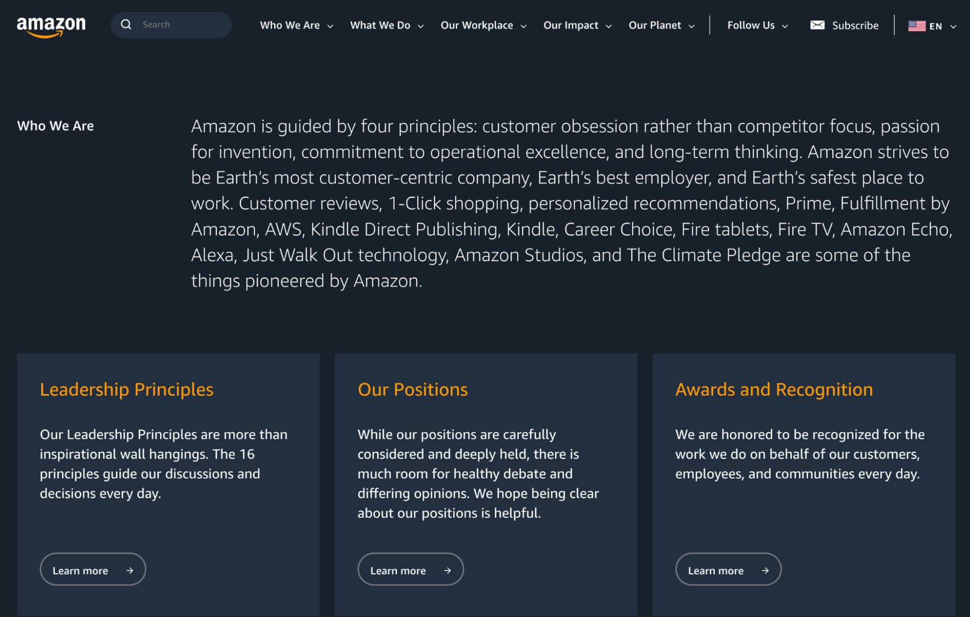 亚马逊愿景宣言