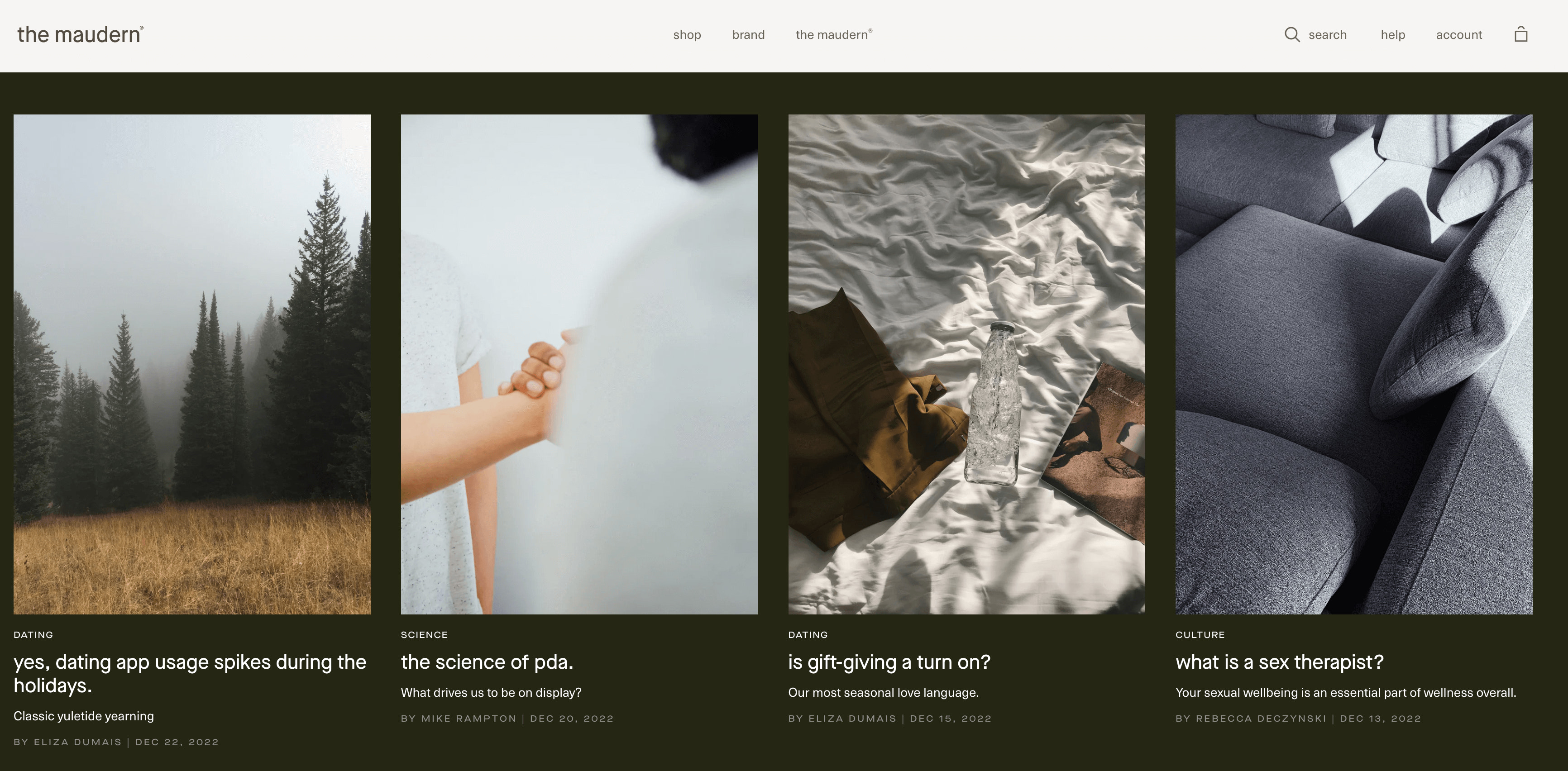 来自Maude的在线品牌形象