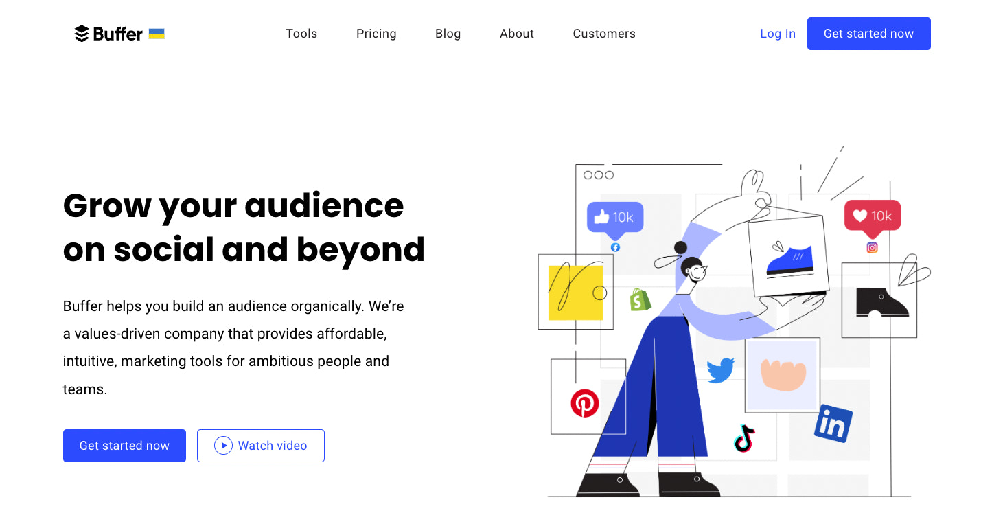 Buffer主页的截图