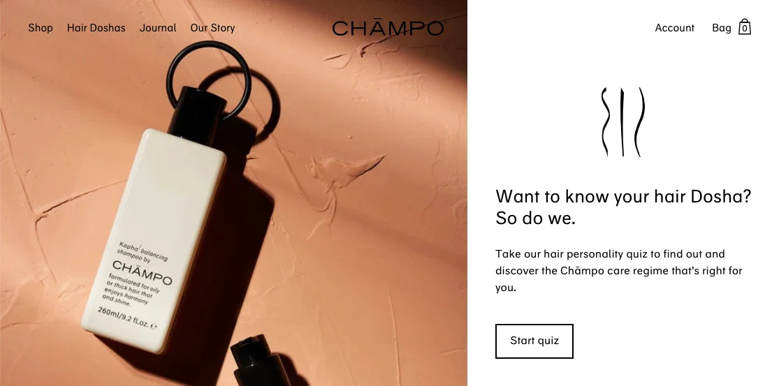 在其网站上的香波发型问答截图