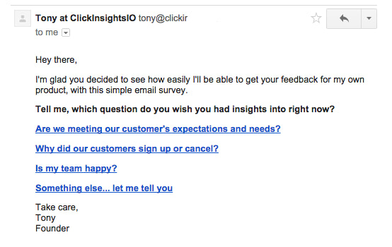 clickinsights example survey Clickinsights示例调查