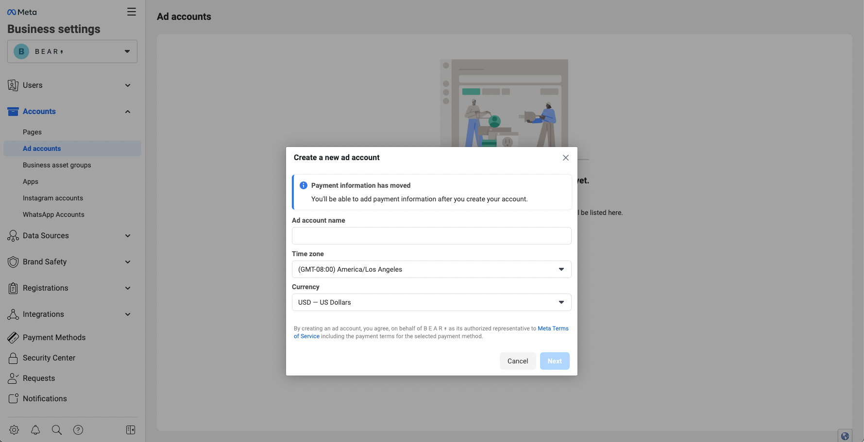 使用元广告管理器创建广告的第一步