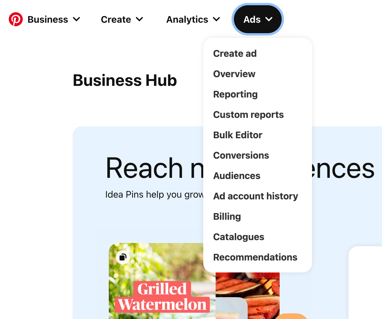 创建一个pinterest广告