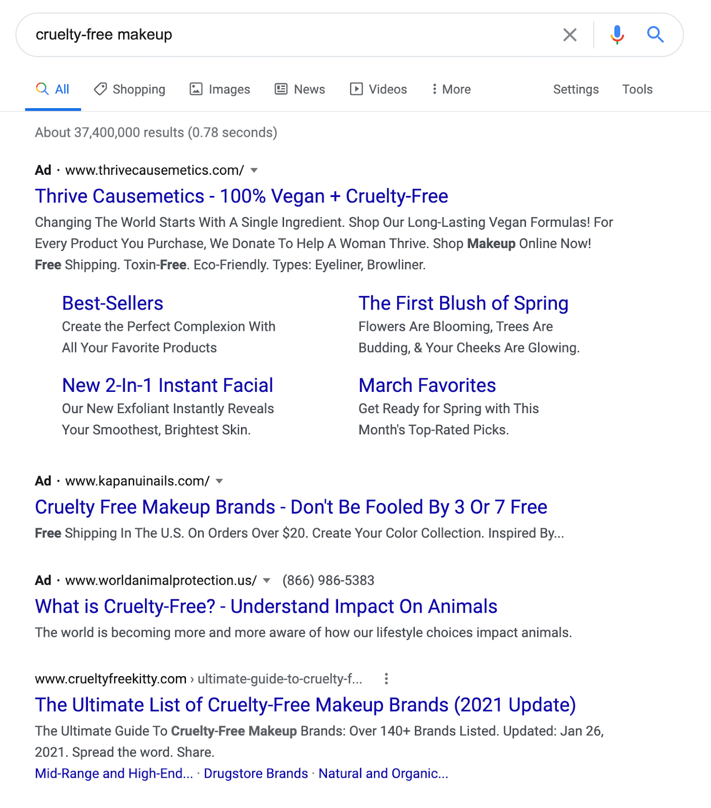 Cruelty-free makeup search