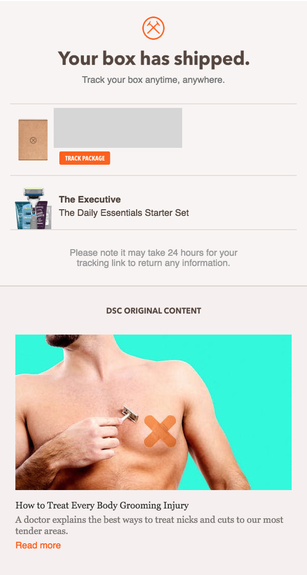 美元剃须俱乐部电子邮件的例子