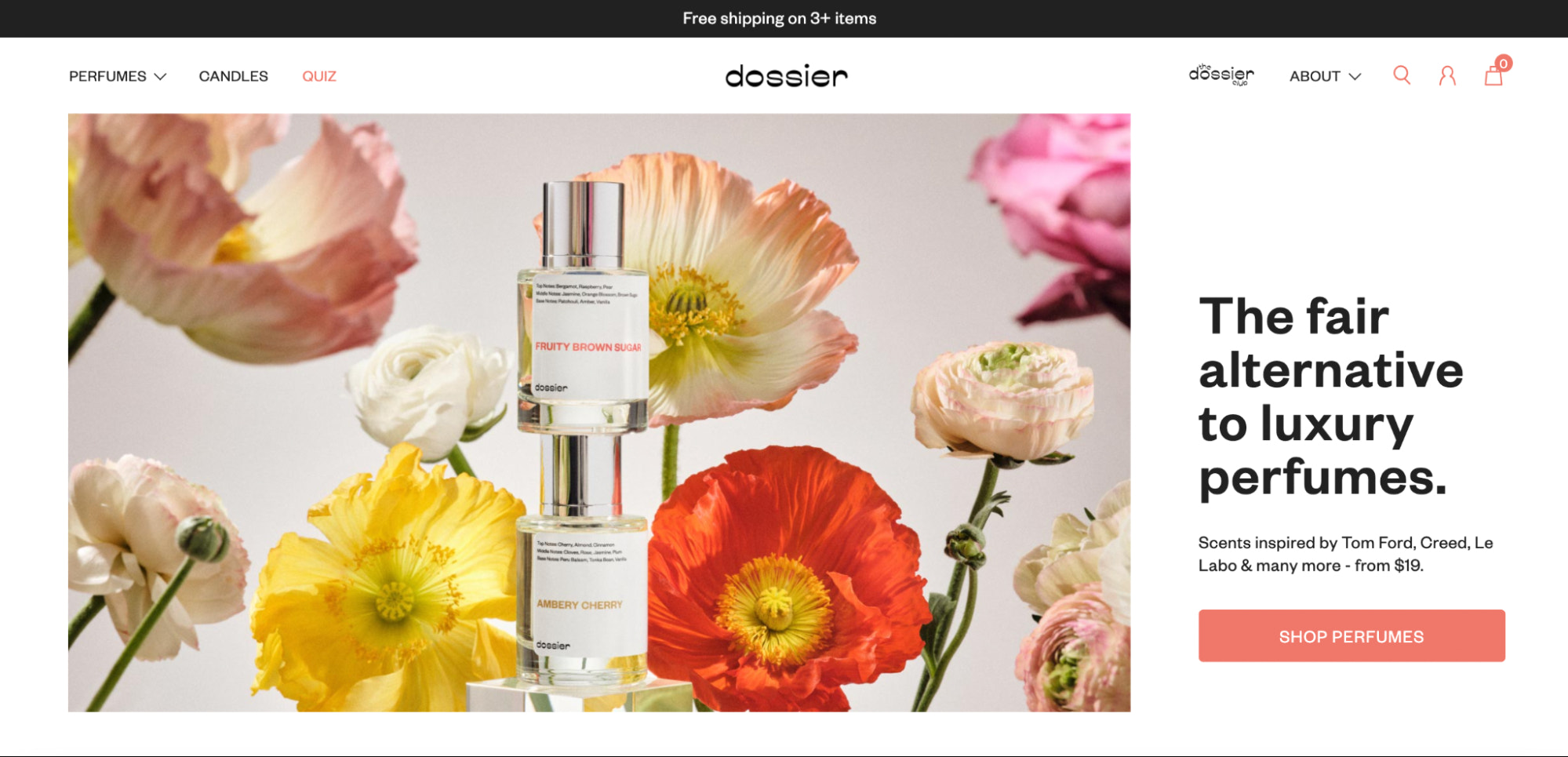 档案的主页上点缀着色彩鲜艳的罂粟花和香水瓶