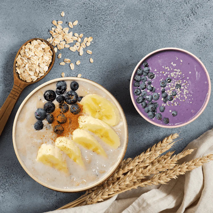 Top view of a variety of pureed food for kids