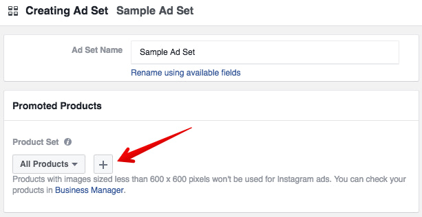 facebook dynamic ads product set Facebook动态广告产品集