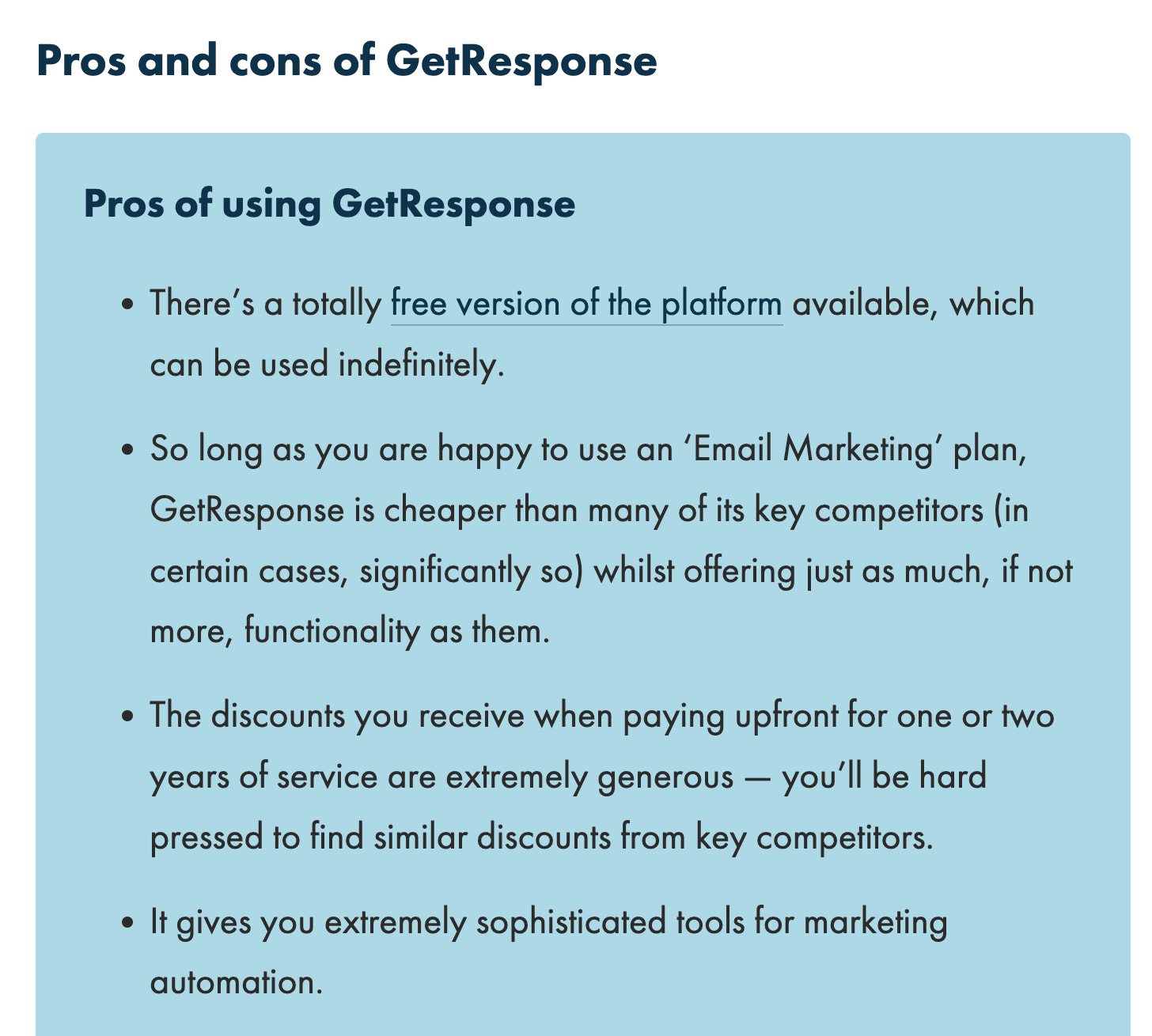 getresponse testimonial