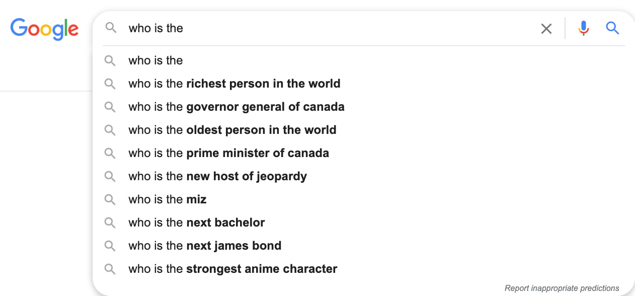google autosuggest