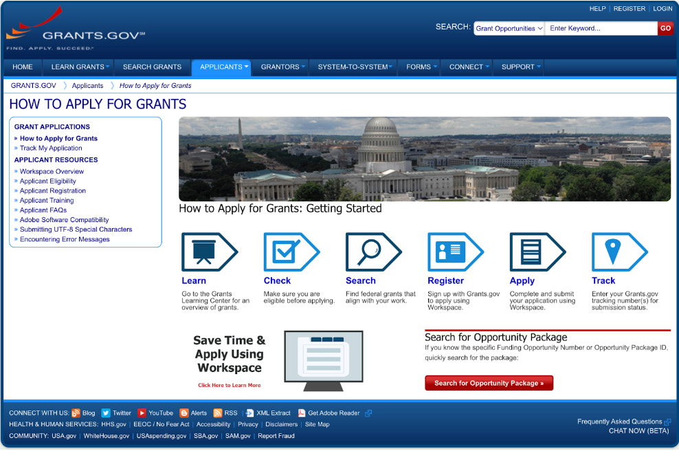 grants.gov website