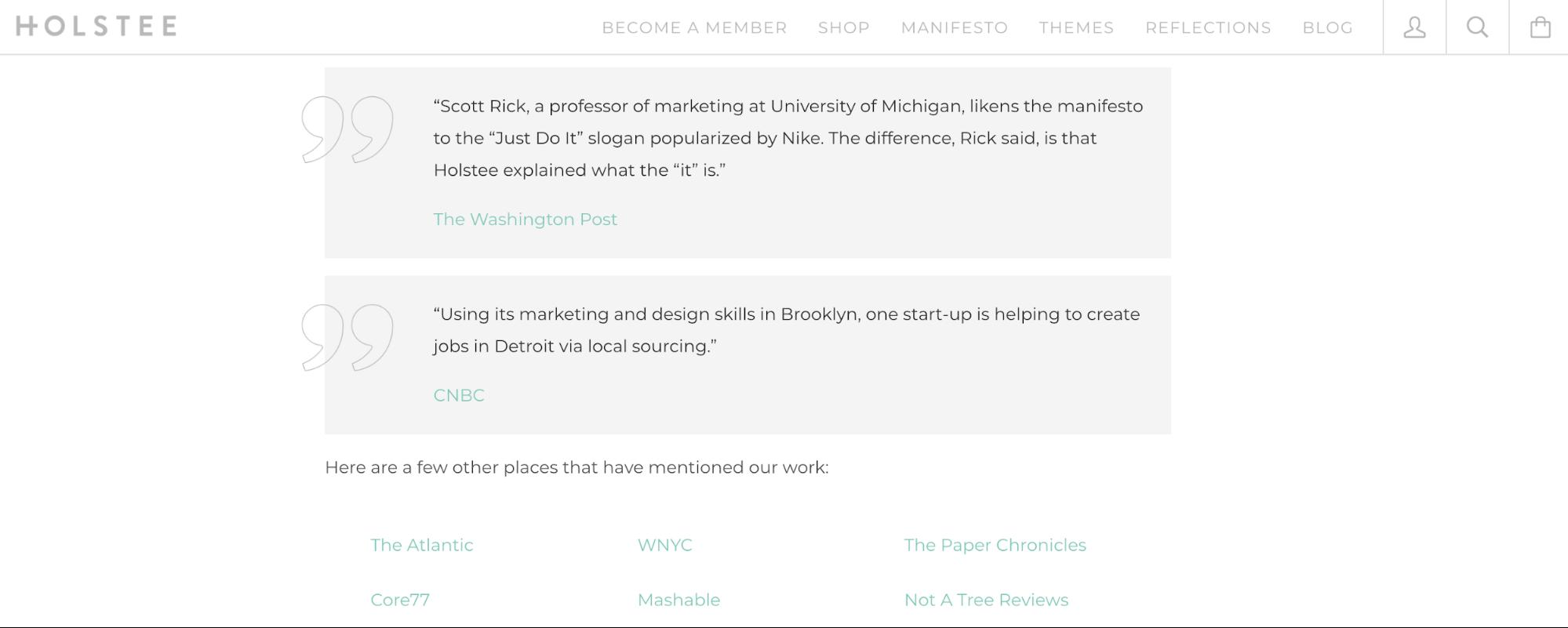 Holstee新闻套件示例
