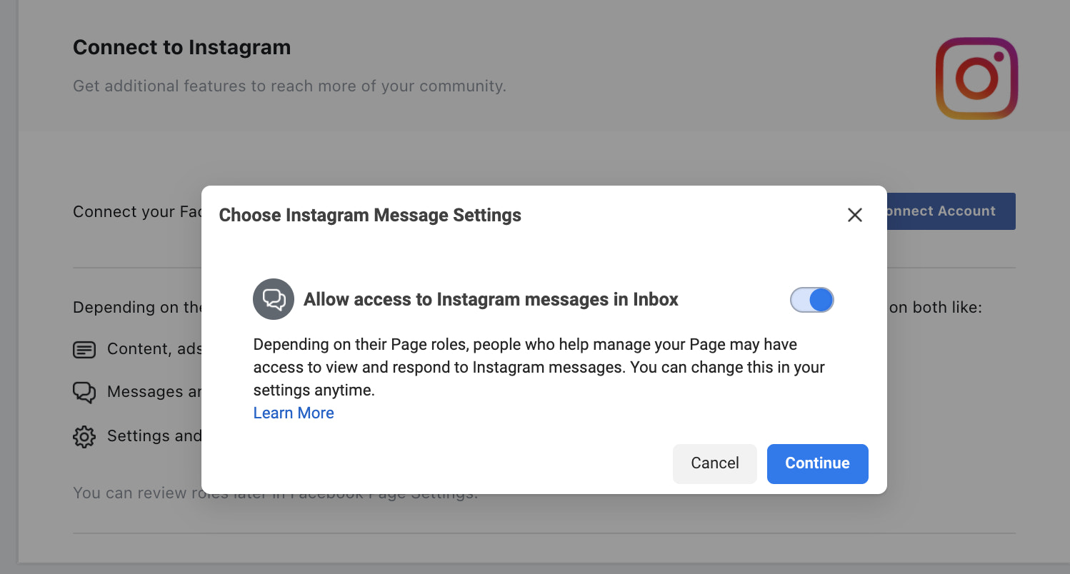 setting up IG ad permissions