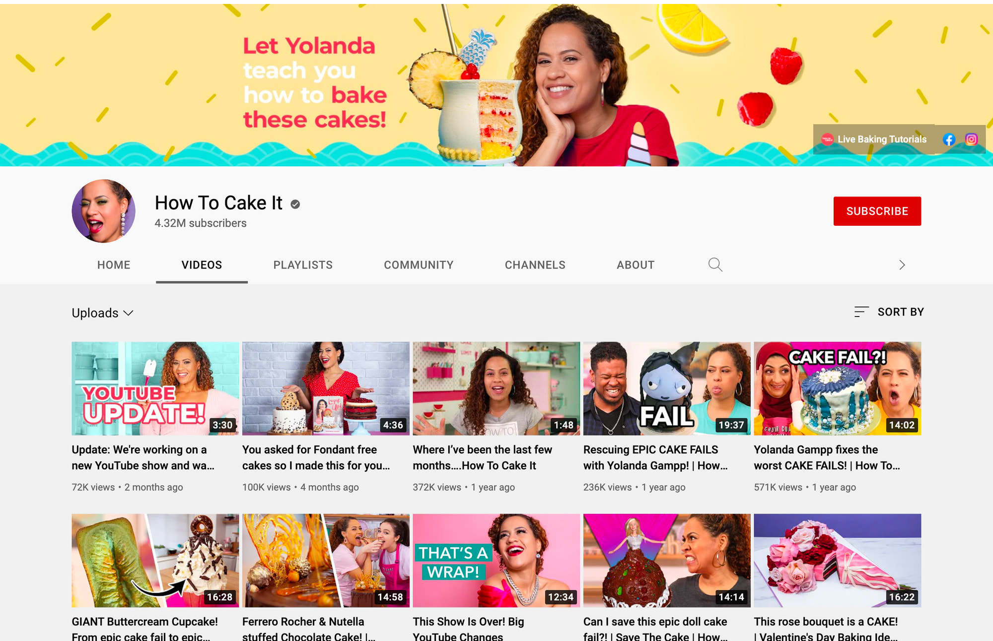 Screen shot of How to Cake It YouTube channel