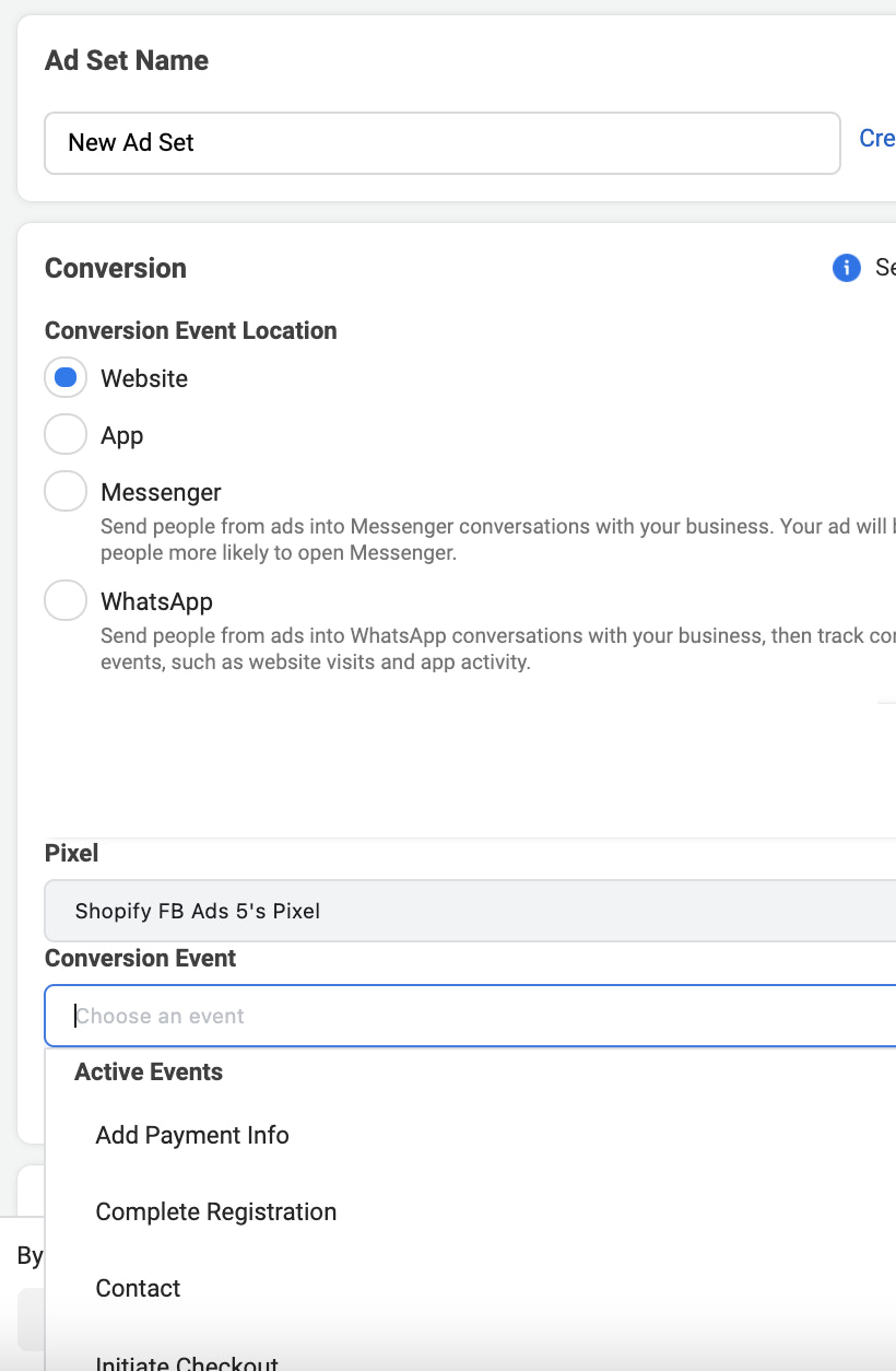 creating your Instagram ad set