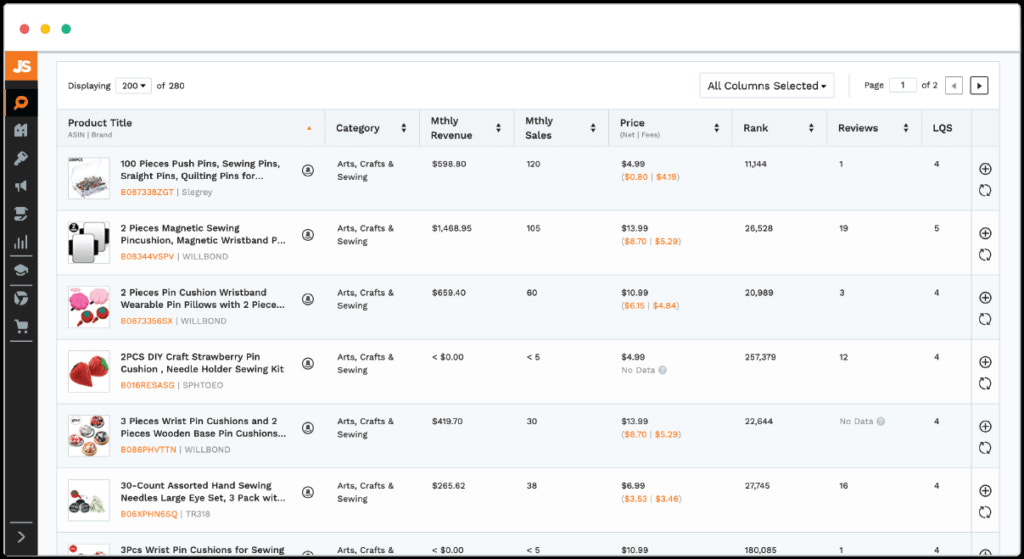 JungleScout仪表板