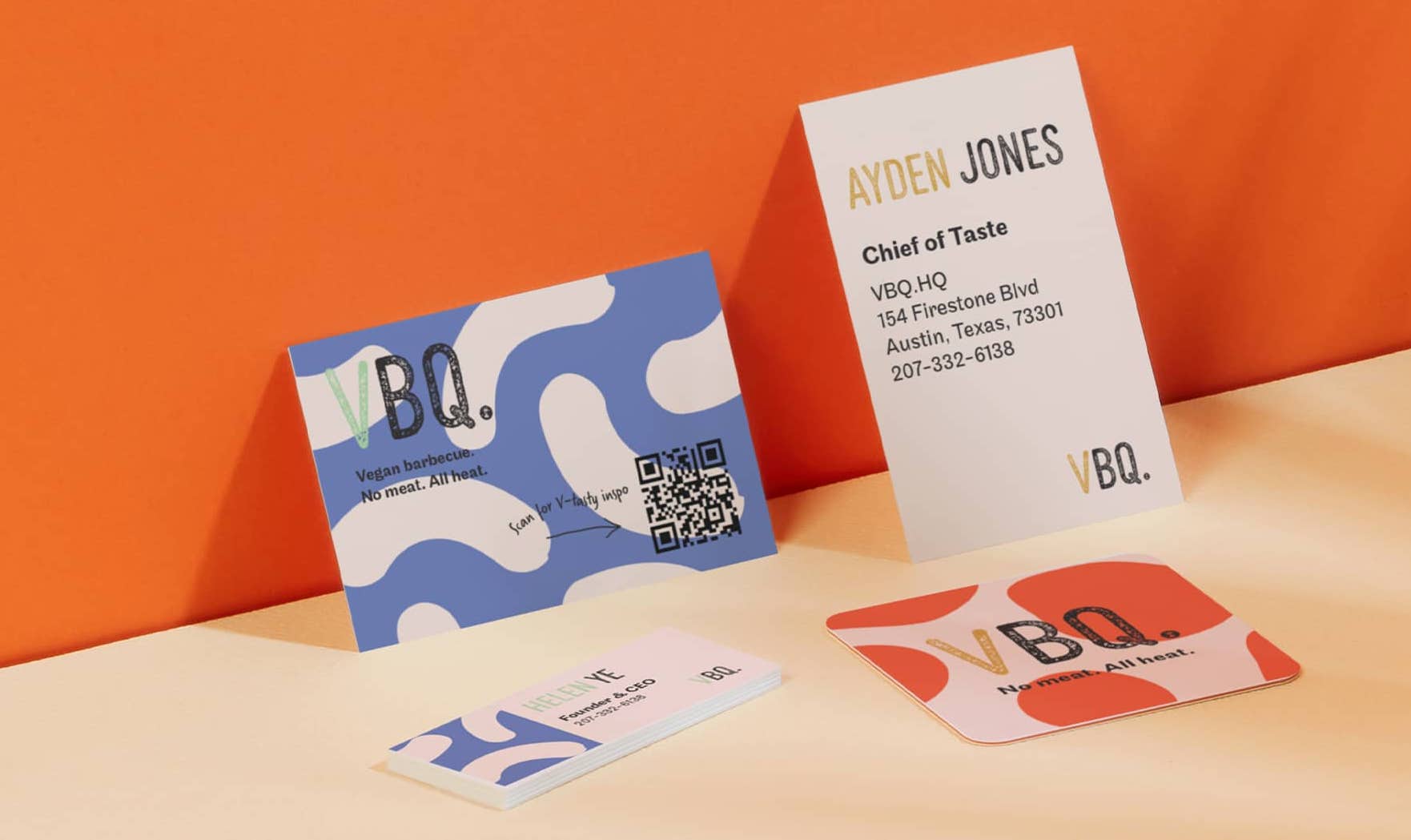 image of business cards with qr code