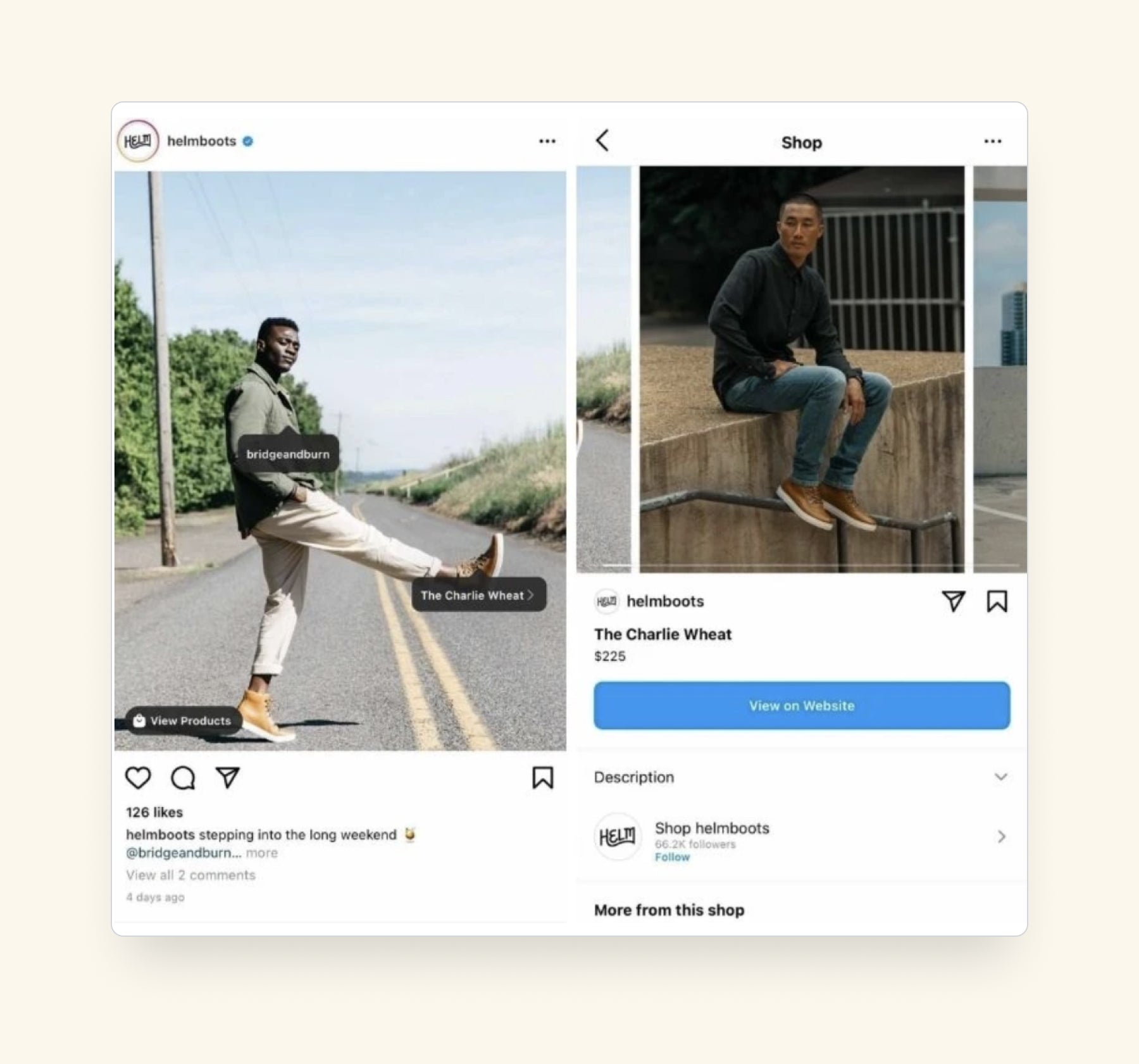 instagram shop example