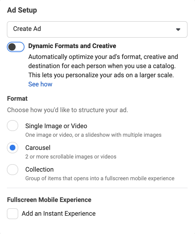choosing ad format