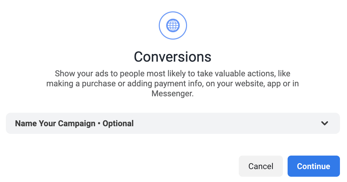 choosing conversion objective