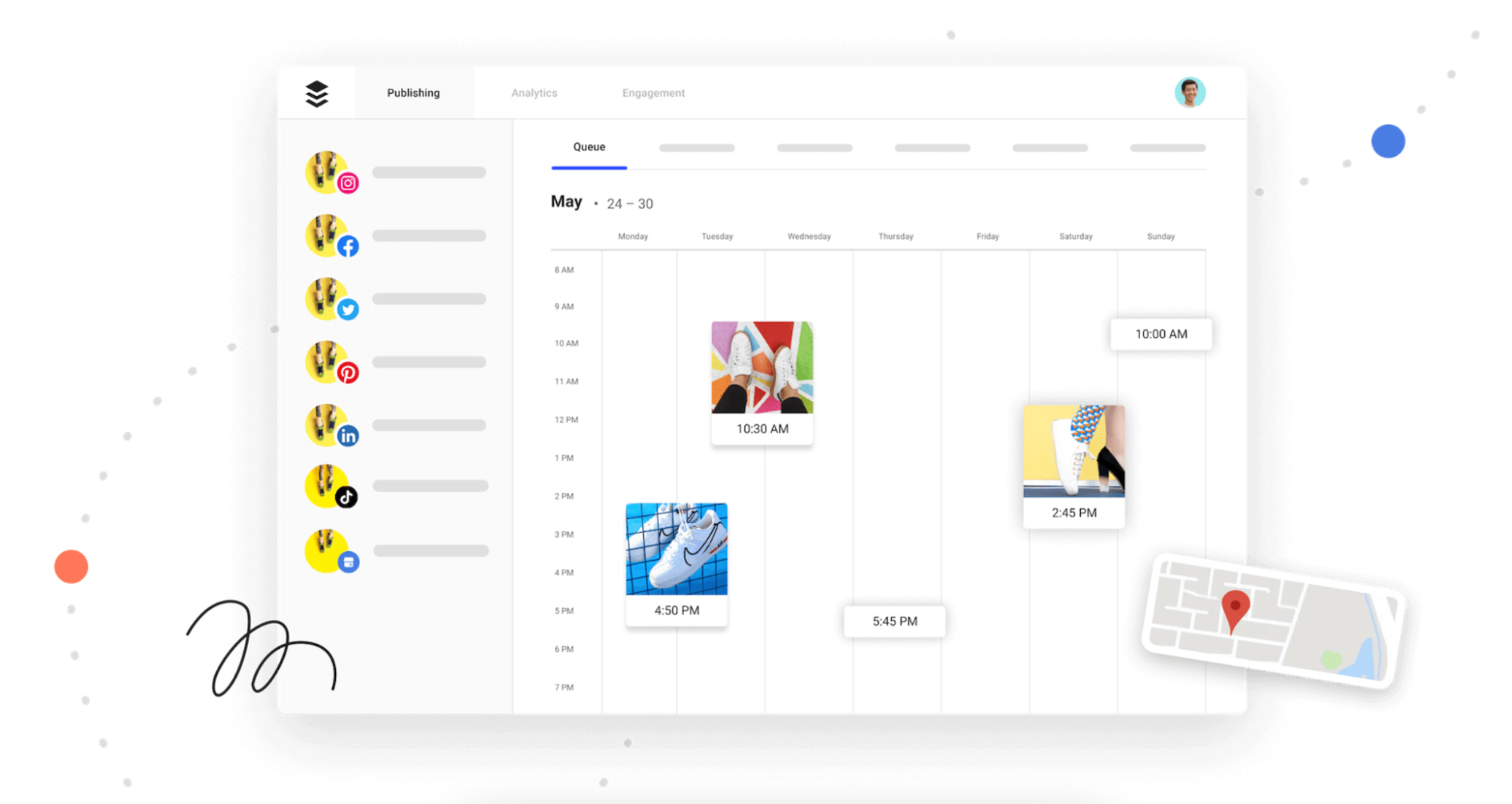Buffer社交媒体帖子调度程序的截图。