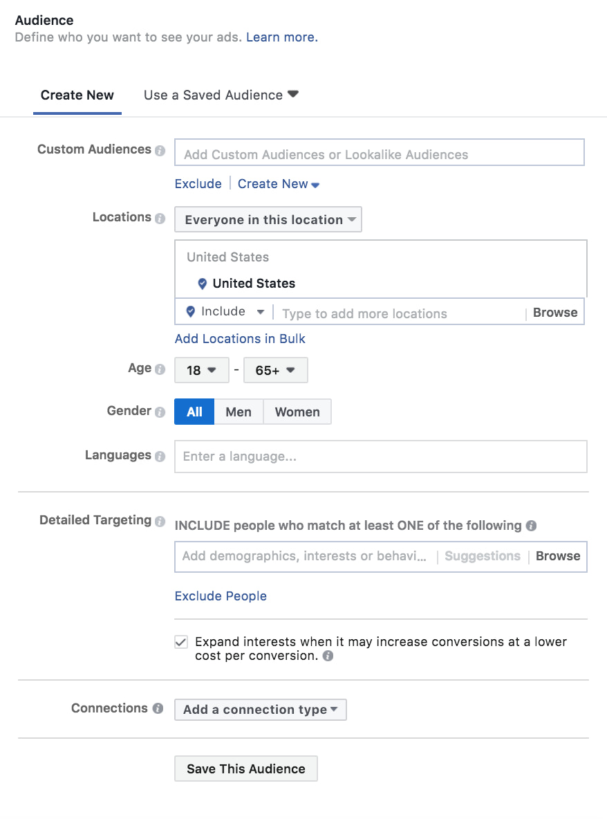 creating a Custom Audience in Ads Manager
