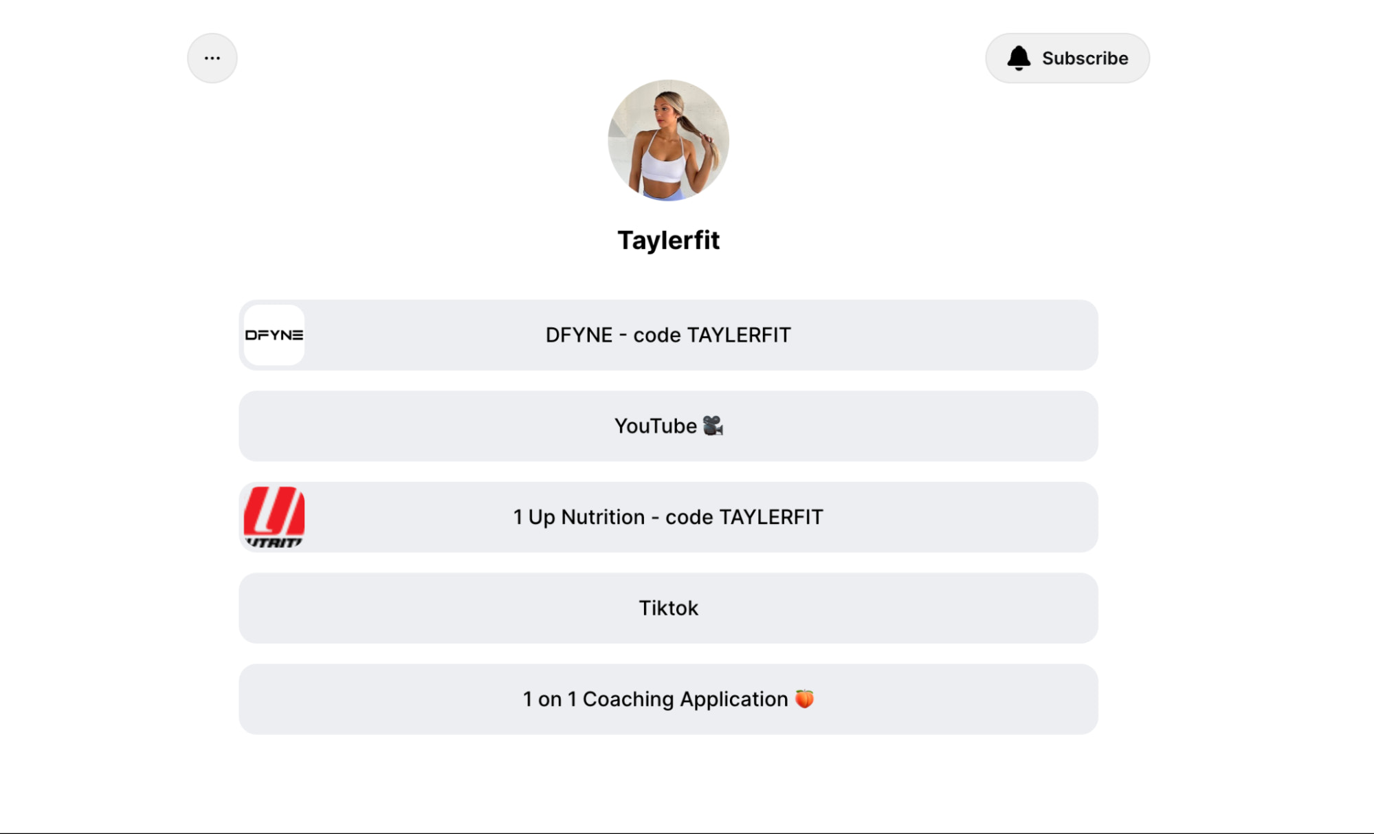 A screenshot of Taylerfit's website