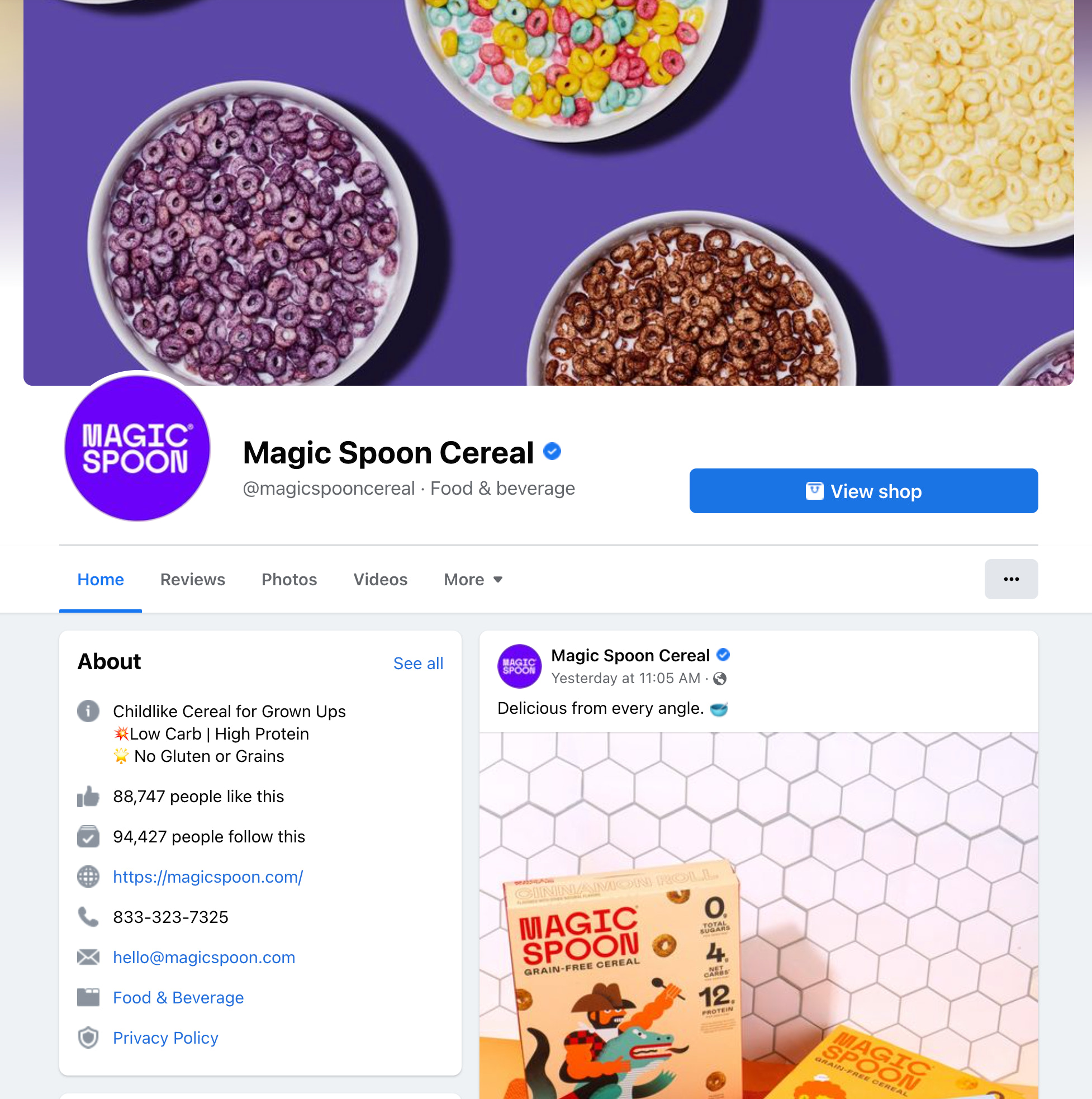 magic spoon facebook page