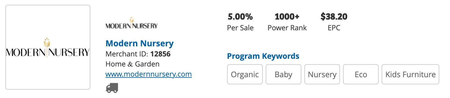 modern nursery affiliate program