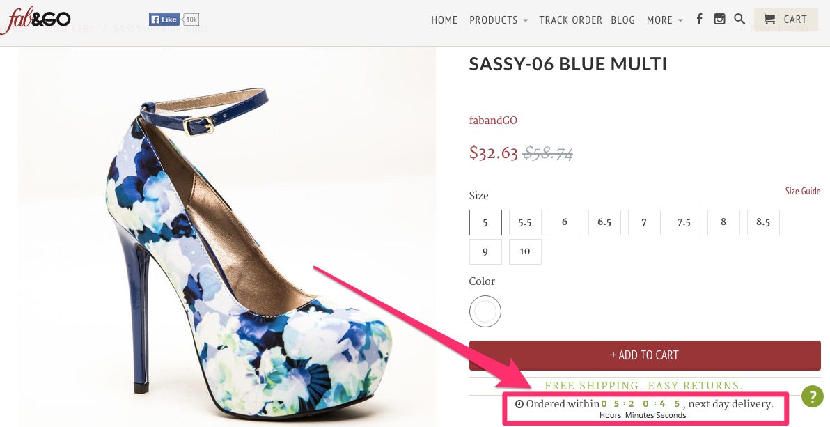 Free next day shipping 次日免费送货